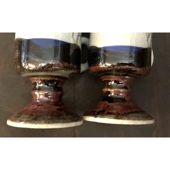 Two Vintage Otagiri Studio Pottery Footed Handle Geese Mugs - Picture 6 of 6